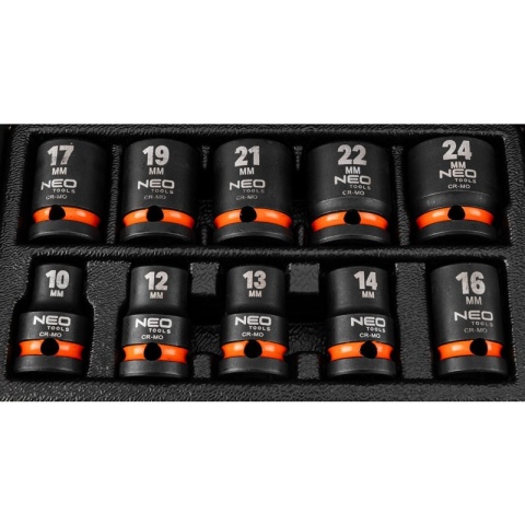 NASADKI UDAROWE 1/2'' 10-24MM 10 SZTUK 12-101 NEO TOOLS