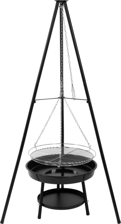 PALENISKO OGRODOWE DUŻE TRÓJNÓG GRILL RUSZT 46cm OGNISKOWY WISZĄCY OGNISKO 99903 LUND