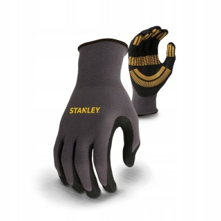 RĘKAWICE OCHRONNE NITRYLOWE NAKRAPIANE ANTYPOŚLIZGOWE BHP STANLEY GLOVES SY510L