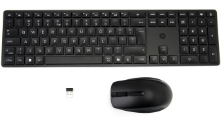Bezprzewodowa klawiatura i mysz HP 655 czarna pełnowymiarowa z blokiem numerycznym 4R009UT QWERTY (duży enter)