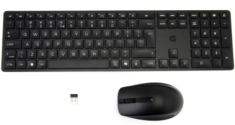Bezprzewodowa klawiatura i mysz HP 655 czarna pełnowymiarowa z blokiem numerycznym 4R009UT QWERTY (duży enter)