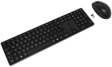 Bezprzewodowa klawiatura i mysz HP 655 czarna pełnowymiarowa z blokiem numerycznym 4R009UT QWERTY (duży enter)
