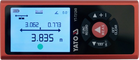 DALMIERZ LASEROWY DWUKIERUNKOWY 2 x 60 m CYFROWY TFT MIERNIK ODLEGŁOŚCI YT-731249 YATO