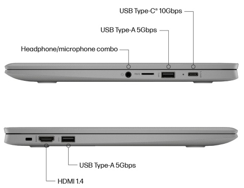 HP Chromebook 14 Intel Celeron N4500 2-rdzenie 4GB LPDDR4x 64GB SSD Chrome OS