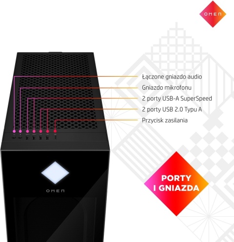 HP OMEN 45L GT22 Gaming PC Intel Core i9-12900K 16-rdzenie 64GB DDR4 RGB 2TB SSD NVMe NVIDIA GeForce RTX 3090 24GB Windows 11