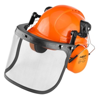 Hełm kask ochronny dla pilarzy z nausznikami bhp osłona twarzy siatka 97-395 NEO TOOLS