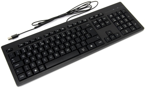 Klawiatura przewodowa HP 125 G2 USB czarna pełnowymiarowa z blokiem numerycznym AY2Y7AA