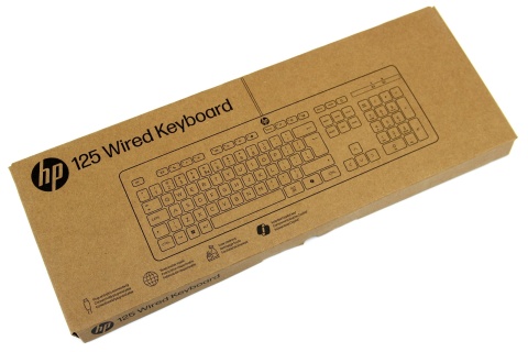 Klawiatura przewodowa HP 125 G2 USB czarna pełnowymiarowa z blokiem numerycznym AY2Y7AA