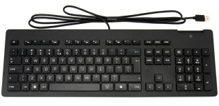Klawiatura przewodowa HP Business Slim v2 SmartCard USB czarna pełnowymiarowa z blokiem numerycznym i czytnikiem A71J9AA