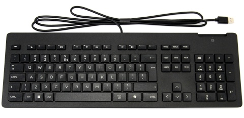 Klawiatura przewodowa HP Business Slim v2 SmartCard USB czarna pełnowymiarowa z blokiem numerycznym i czytnikiem A71J9AA