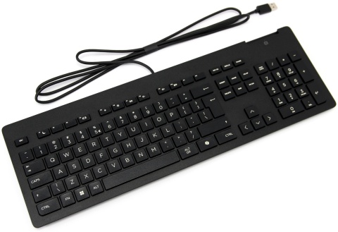 Klawiatura przewodowa HP Business Slim v2 SmartCard USB czarna pełnowymiarowa z blokiem numerycznym i czytnikiem A71J9AA