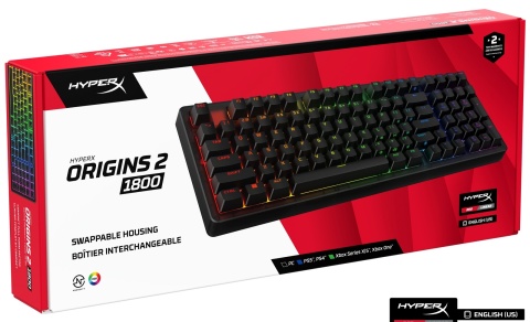 Klawiatura przewodowa gamingowa HyperX Origins 2 1800 - RGB LED dla każdego klawisza, anti-ghosting, USB, B4QS4AA, QWERTY US/PL