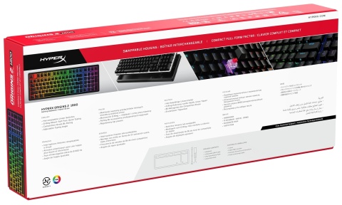 Klawiatura przewodowa gamingowa HyperX Origins 2 1800 - RGB LED dla każdego klawisza, anti-ghosting, USB, B4QS4AA, QWERTY US/PL