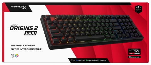 Klawiatura przewodowa gamingowa HyperX Origins 2 1800 - RGB LED dla każdego klawisza, anti-ghosting, USB, B4QS4AA, QWERTY US/PL
