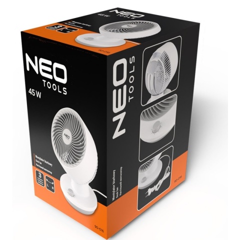 Wentylator biurkowy mały wiatrak stołowy stojący na biurko 45W NEO TOOLS 90-016