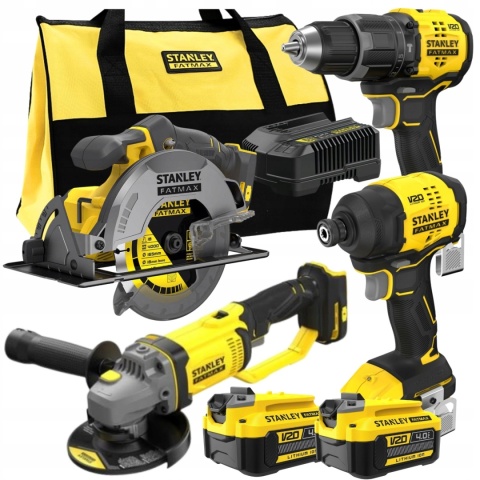 ZESTAW COMBO V20 SFMCD716 SFMCF811 SFMCG400 SFMCS500 2 x 4 Ah TORBA STANLEY SFMCK459M2S-QW
