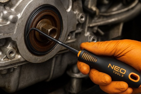 ZESTAW HACZYKÓW Z RĘKOJEŚCIĄ 9 szt DŁUGIE HAKI DO USZCZELEK ORINGÓW 04-232 NEO TOOLS