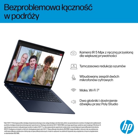 Dotykowy HP OmniBook X Flip 14 Next Gen AI 3K OLED 120Hz Intel Core Ultra 5 226V 8-rdzeni 16GB LPDDR5x 512GB SSD NVMe Win11 Pen