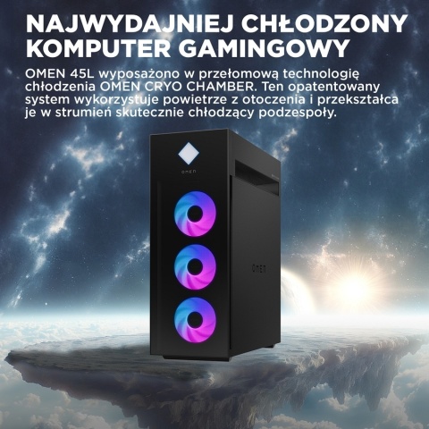 HP OMEN 45L GT22 Gaming PC Intel Core Ultra 9 285K 24-rdzenie 32GB DDR5 RGB 2TB SSD NVMe NVIDIA GeForce RTX 5090 32GB Windows 11