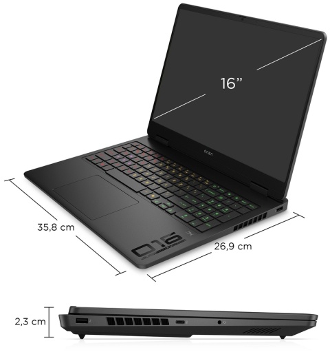 HP OMEN Gaming 16 WQXGA IPS 240Hz Intel Core i9-14900HX 24-rdzeni 32GB DDR5 1TB SSD NVMe NVIDIA GeForce RTX 5070 Ti 12GB Win11