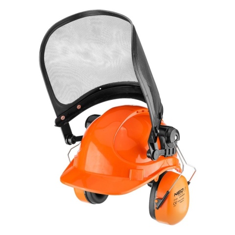 Hełm kask ochronny dla pilarzy z nausznikami bhp osłona twarzy siatka 97-395 NEO TOOLS