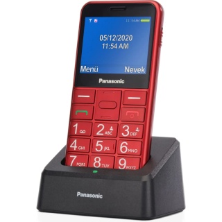 Telefon komórkowy 2.4″ jasna latarka LED podświetlana klawiatura czerwony Panasonic KX-TU155