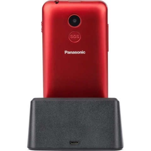 Telefon komórkowy 2.4″ jasna latarka LED podświetlana klawiatura czerwony Panasonic KX-TU155