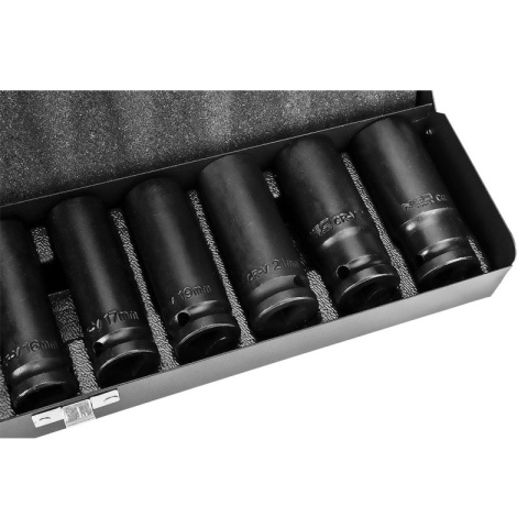 Zestaw Długich Głębokich Nasadek Udarowych do Kół 11 szt. 1/2" 10-24mm NEO TOOLS 12-102