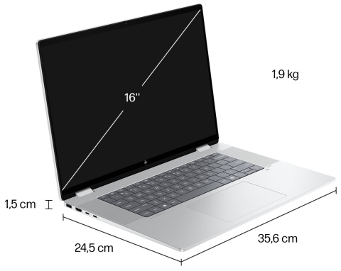 Dotykowy HP OmniBook X Flip 16 Next Gen AI 3K OLED 120Hz AMD Ryzen AI 7 350 8-rdzeni 24GB LPDDR5x 512GB SSD NVMe W11 Active Pen