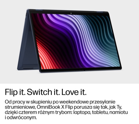 Dotykowy HP OmniBook X Flip 16 Next Gen AI 3K OLED 120Hz AMD Ryzen AI 7 450 8-rdzeni 32GB LPDDR5x 1TB SSD NVMe Windows 11