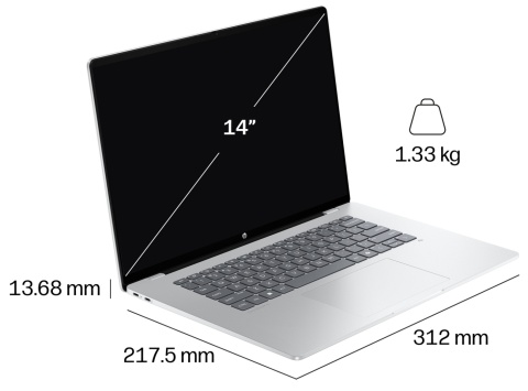 Laptop HP OmniBook 5 14 Next Gen AI 2K OLED AMD Ryzen AI 7 445 6-rdzeni 16GB LPDDR5x 512GB SSD NVMe Windows 11