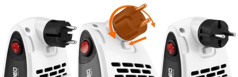 Termowentylator kontaktowy 500 W wtyczka obracana o 360° napięcie 220–240 V~50 Hz NEO TOOLS 90-158