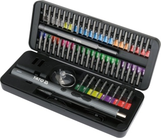 ZESTAW WKRĘTAKÓW PRECYZYJNYCH 3,7 V Z BITAMI 56 SZT LED YATO YT-25770