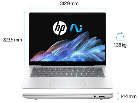 HP OmniBook X 14 2.2K IPS Snapdragon X Plus X1P-42-100 8-rdzeni 16GB LPDDR5x 512GB SSD NVMe Windows 11