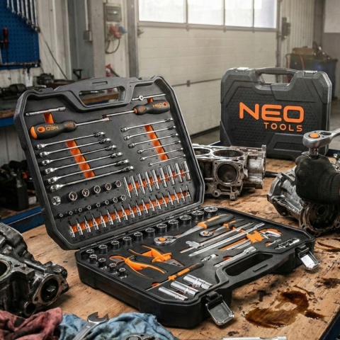 ZESTAW KLUCZY NASADOWYCH CRV 1/2" 1/4" 95 ELEMENTÓW W PIANCE EVA NEO TOOLS