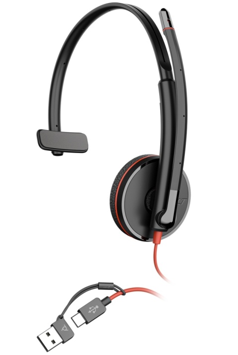 Słuchawki przewodowe HP Poly Blackwire 3210 USB-C USB-A ANC redukcja szumu 8X214AA
