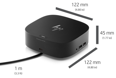 Stacja dokująca HP USB-C Dock G5 5TW10AA, 4x USB 3.0, 2x DisplayPort, HDMI 2.0, RJ-45, audio jack, USB Type-C PD 100W