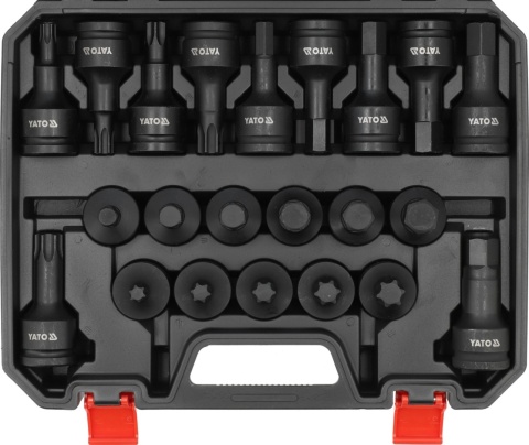ZESTAW UDAROWYCH KLUCZY HEX TORX 3/4 CALA DO NASADEK SERWIS WARSZTATOWY YT-10656 YATO