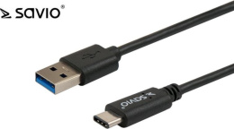 Kabel USB Savio USB-C - USB-A 1m Czarny (SAVKABELCL-101)